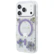 Guess Resin Flowers Glitter MagSafe iPhone 18 Pro Max / 17 Pro Max (GUHMP18XRBFGFGMU) tok, lila