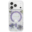 Guess Resin Flowers Glitter MagSafe iPhone 18 Pro Max / 17 Pro Max (GUHMP18XRBFGFGMU) tok, lila