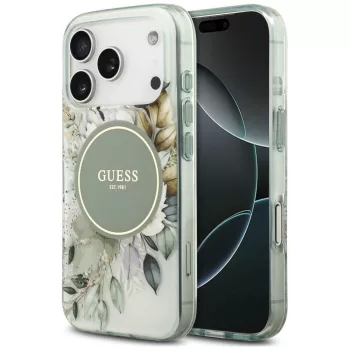   Guess IML Flower & Tonal Circle MagSafe iPhone 18 Pro Max / 17 Pro Max (GUHMP18XHFWBDCEN) tok, zöld