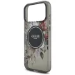 Guess IML Flowers Pearl Strap MagSafe iPhone 18 Pro Max / 17 Pro Max (GUHMP18XHFWBRCESK) tok, fekete