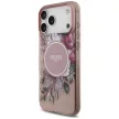 Guess IML Flowers Pearl Strap MagSafe iPhone 18 Pro / 17 Pro (GUHMP18LHFWBRCESP) tok, rózsaszín
