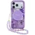 Guess IML Flowers Pearl Strap MagSafe iPhone 18 Pro / 17 Pro (GUHMP18LHFWBRCESU) tok, lila
