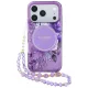 Guess IML Flowers Pearl Strap MagSafe iPhone 18 Pro Max / 17 Pro Max (GUHMP18XHFWBRCESU) tok, lila