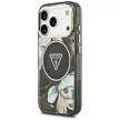 Guess IML Glitter Flowers Triangle MagSafe iPhone 18 Pro Max / 17 Pro Max (GUHMP18XHFLPEDK) tok, fekete