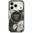 Guess IML Glitter Flowers Triangle MagSafe iPhone 18 Pro Max / 17 Pro Max (GUHMP18XHFLPEDK) tok, fekete