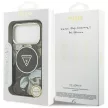 Guess IML Glitter Flowers Triangle MagSafe iPhone 18 Pro Max / 17 Pro Max (GUHMP18XHFLPEDK) tok, fekete