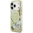 Guess IML Glitter Flowers Triangle MagSafe iPhone 18 Pro Max / 17 Pro Max (GUHMP18XHFLPEDN) tok, zöld
