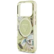 Guess IML Glitter Flowers Triangle MagSafe iPhone 18 Pro Max / 17 Pro Max (GUHMP18XHFLPEDN) tok, zöld