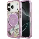Guess IML Glitter Flowers Triangle MagSafe iPhone 18 Pro / 17 Pro (GUHMP18LHFLPEDU) tok, lila