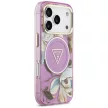 Guess IML Glitter Flowers Triangle MagSafe iPhone 18 Pro / 17 Pro (GUHMP18LHFLPEDU) tok, lila