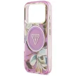 Guess IML Glitter Flowers Triangle MagSafe iPhone 18 Pro / 17 Pro (GUHMP18LHFLPEDU) tok, lila