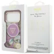 Guess IML Glitter Flowers Triangle MagSafe iPhone 18 Pro / 17 Pro (GUHMP18LHFLPEDU) tok, lila