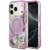Guess IML Glitter Flowers Triangle MagSafe iPhone 18 Pro Max / 17 Pro Max (GUHMP18XHFLPEDU) tok, lila