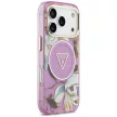 Guess IML Glitter Flowers Triangle MagSafe iPhone 18 Pro Max / 17 Pro Max (GUHMP18XHFLPEDU) tok, lila
