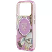 Guess IML Glitter Flowers Triangle MagSafe iPhone 18 Pro Max / 17 Pro Max (GUHMP18XHFLPEDU) tok, lila
