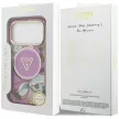 Guess IML Glitter Flowers Triangle MagSafe iPhone 18 Pro Max / 17 Pro Max (GUHMP18XHFLPEDU) tok, lila