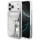 Guess Liquid Glitter 4G Charms iPhone 18 Pro / 17 Pro (GUHCP18LGLHFLSI) tok, ezüst