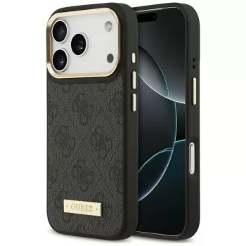   Guess 4G Logo Plate MagSafe iPhone 18 Pro / 17 Pro (GUHMP18LU4GPRK) tok, fekete