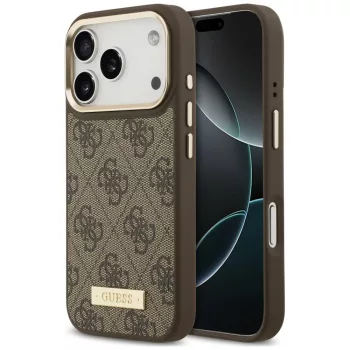   Guess 4G Logo Plate MagSafe iPhone 18 Pro / 17 Pro (GUHMP18LU4GPRW) tok, barna
