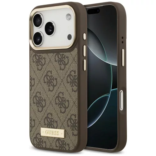 Guess 4G Logo Plate MagSafe iPhone 18 Pro / 17 Pro (GUHMP18LU4GPRW) tok, barna