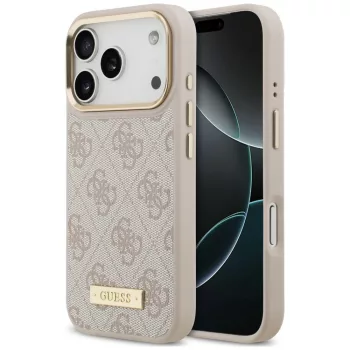   Guess 4G Logo Plate MagSafe iPhone 18 Pro / 17 Pro (GUHMP18LU4GPRP) tok, rózsaszín