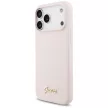 Guess Silicone Script Metal Logo MagSafe iPhone 18 Pro Max / 17 Pro Max (GUHMP18XSMBSLP) tok, rózsaszín