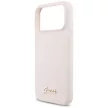 Guess Silicone Script Metal Logo MagSafe iPhone 18 Pro Max / 17 Pro Max (GUHMP18XSMBSLP) tok, rózsaszín