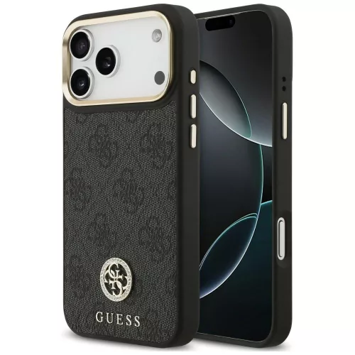 Guess 4G Strass Logo MagSafe iPhone 18 Pro Max / 17 Pro Max (GUHMP18XP4GRMDEK) tok, fekete
