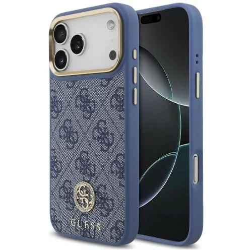 Guess 4G Strass Logo MagSafe iPhone 18 Pro Max / 17 Pro Max (GUHMP18XP4GRMDEB) tok, kék