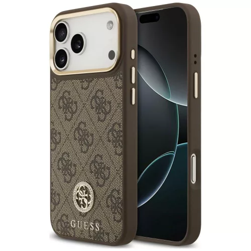 Guess 4G Strass Logo MagSafe iPhone 18 Pro Max / 17 Pro Max (GUHMP18XP4GRMDEW) tok, barna
