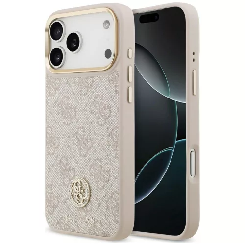 Guess 4G Strass Logo MagSafe iPhone 18 Pro Max / 17 Pro Max (GUHMP18XP4GRMDEP) tok, rózsaszín