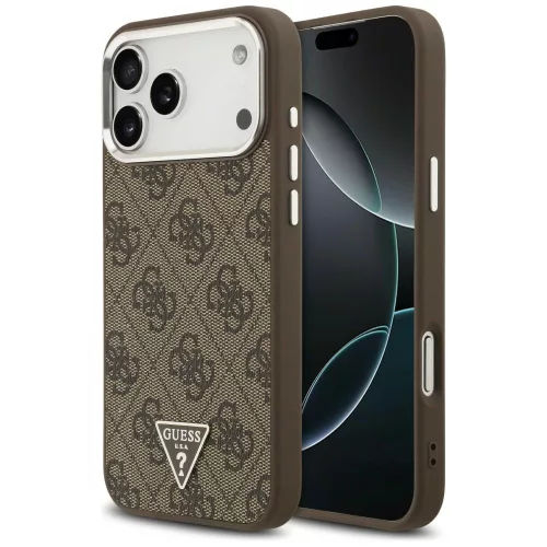 Guess 4G Triangle Logo MagSafe iPhone 18 Pro Max / 17 Pro Max (GUHMP18XP4TSRCMW) tok, barna-ezüst