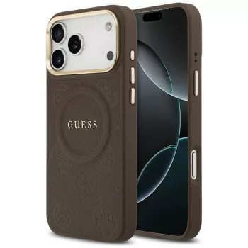   Guess Peony Hot Stamp MagSafe iPhone 18 Pro Max / 17 Pro Max (GUHMP18XPSAMSECW) tok, barna