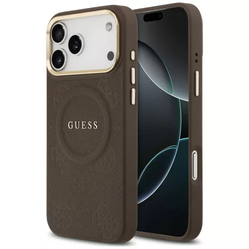 Guess Peony Hot Stamp MagSafe iPhone 18 Pro Max / 17 Pro Max (GUHMP18XPSAMSECW) tok, barna
