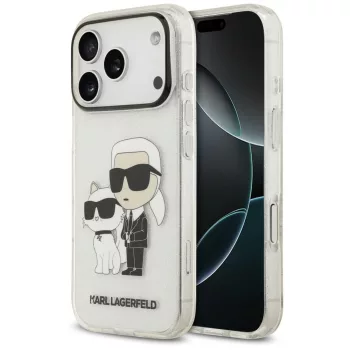  Karl Lagerfeld IML Nft Glitter Karl&Choupette iPhone 18 Pro Max / 17 Pro Max (KLHCP18XHNKCTGT) tok, átlátszó
