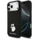 Karl Lagerfeld Silicone Choupette Metal Pin iPhone 18 Pro Max / 17 Pro Max (KLHCP18XSMHCNPK) tok, fekete