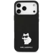 Karl Lagerfeld Silicone Choupette Metal Pin iPhone 18 Pro Max / 17 Pro Max (KLHCP18XSMHCNPK) tok, fekete
