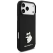Karl Lagerfeld Silicone Choupette Metal Pin iPhone 18 Pro Max / 17 Pro Max (KLHCP18XSMHCNPK) tok, fekete