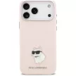 Karl Lagerfeld Silicone Choupette Metal Pin iPhone 18 Pro Max / 17 Pro Max (KLHCP18XSMHCNPP) tok, rózsaszín