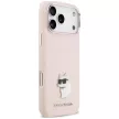 Karl Lagerfeld Silicone Choupette Metal Pin iPhone 18 Pro Max / 17 Pro Max (KLHCP18XSMHCNPP) tok, rózsaszín