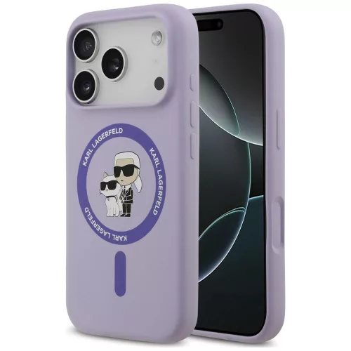 Karl Lagerfeld Silicone Karl&Choupette Ring MagSafe iPhone 18 Pro / 17 Pro (KLHMP18LSCMKCRHU) tok, lila