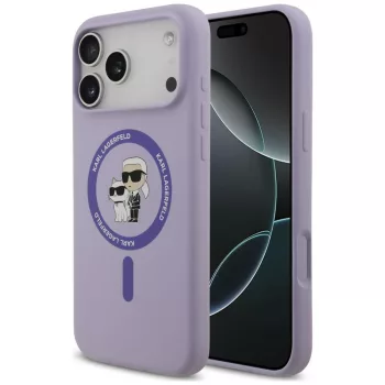   Karl Lagerfeld Silicone Karl&Choupette Ring MagSafe iPhone 18 Pro Max / 17 Pro Max (KLHMP18XSCMKCRHU) tok, lila