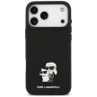 Karl Lagerfeld Silicone Karl&Choupette Metal Pin iPhone 18 Pro Max / 17 Pro Max (KLHCP18XSMHKCNPK) tok, fekete