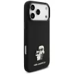 Karl Lagerfeld Silicone Karl&Choupette Metal Pin iPhone 18 Pro Max / 17 Pro Max (KLHCP18XSMHKCNPK) tok, fekete
