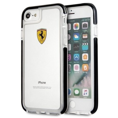 Ferrari Hardcase FEGLHCP7BK iPhone 7/8 SE 2020 / SE 2022 Shockproof tok, átlátszó-fekete
