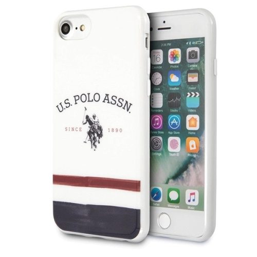 US Polo USHCI8PCSTRB iPhone 7/8/SE 2020 / SE 2022 Tricolor Pattern Collection tok, fehér