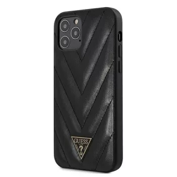   Guess GUHCP12LPUVQTMLBK iPhone 12 Pro Max 6.7" V-Quilted Collection tok, fekete