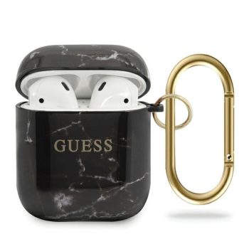   Guess GUACA2TPUMABK AirPods 1/2 cover Marble Collection tok, fekete