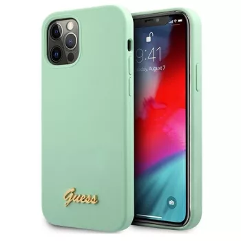   Guess GUHCP12LLSLMGGN iPhone 12 Pro Max 6,7" Metal Logo Script tok, zöld