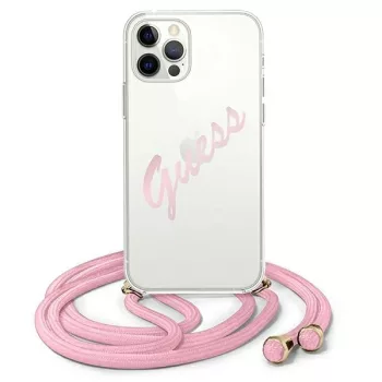   Guess GUHCP12LCRTVSPI iPhone 12 Pro Max 6,7" Script Vintage tok, rózsaszín